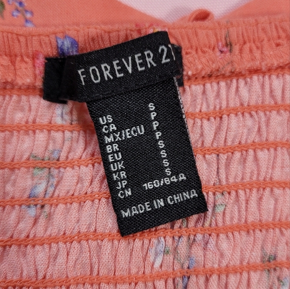 Floral Puff Sleeve Top - Coral - Picture 8 of 13